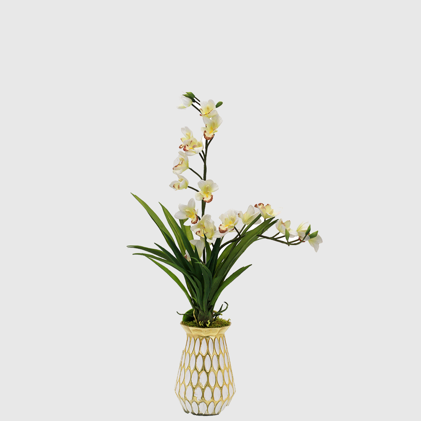 Orquídea Blanca Artificial en Maceta