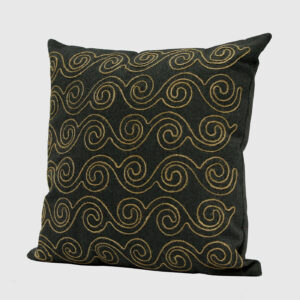 Cojín Black Linen Waves