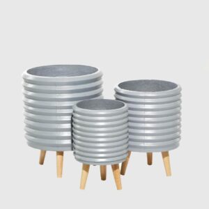 Macetero Gris x 3