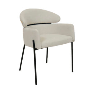 Silla de comedor beige con estructura negra